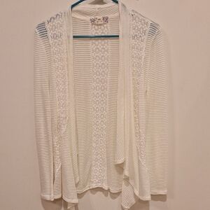 Pink Republic Textured White Cardigan